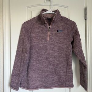 Patagonia Girls Youth Knit Quarter Zip Fleece Pullover - Size L 10/12